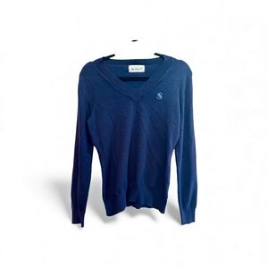 Women's Scratch Seventy Blue V-Neck Sweater  EST. Medium